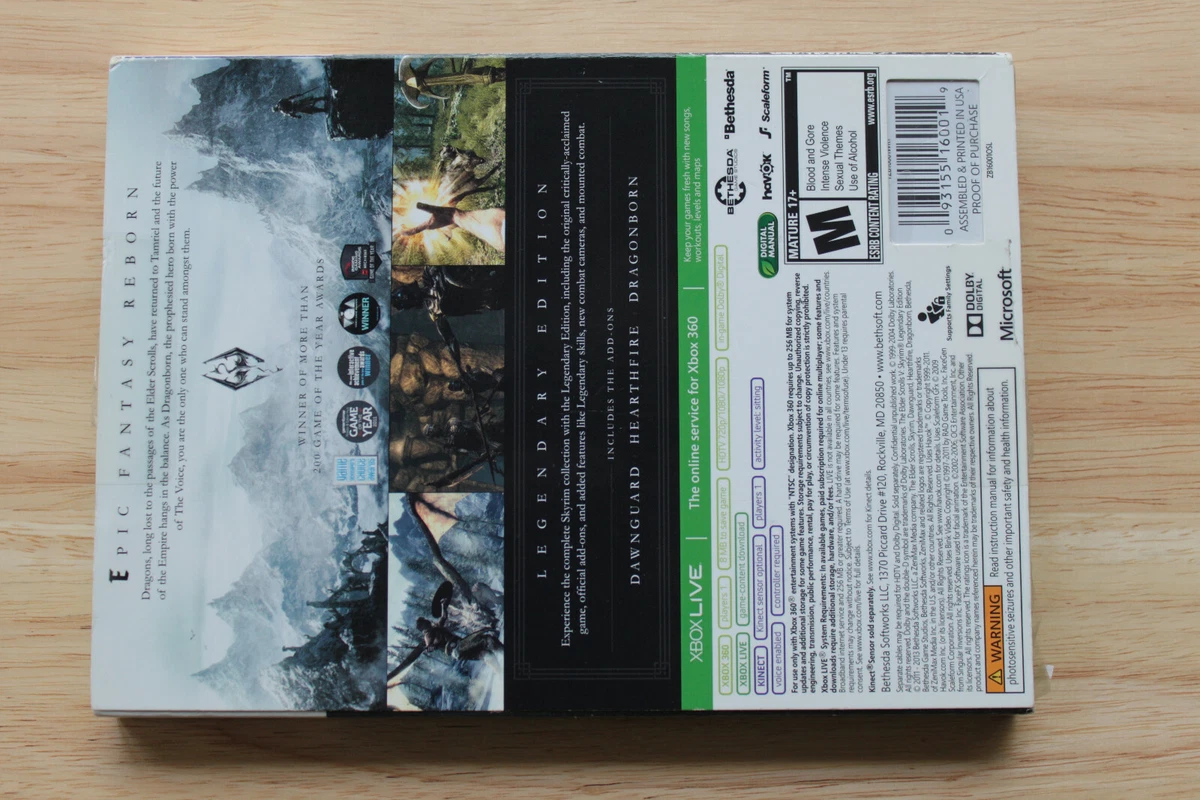 The Elder Scrolls V: Skyrim Legendary Edition Xbox 360 First.