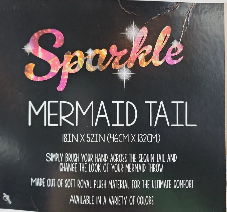 Sparkle & Soft Plush Mermaid Tail Cozy Plush Blanket Throw - Black & Silver - Image 3 of 4