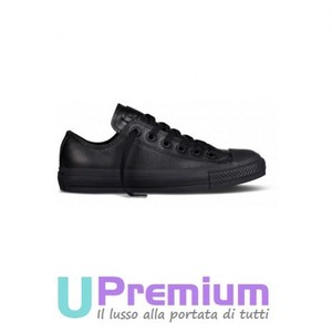 converse pelle nera basse