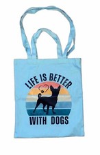 New Tote Bag  Life Is Better With Dogs  With Inner Zipper Pocket  Double Strap.