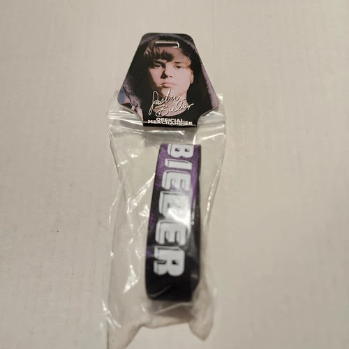 Justin Bieber Rubber Wristband Purple Black Official Merch Bracelet New