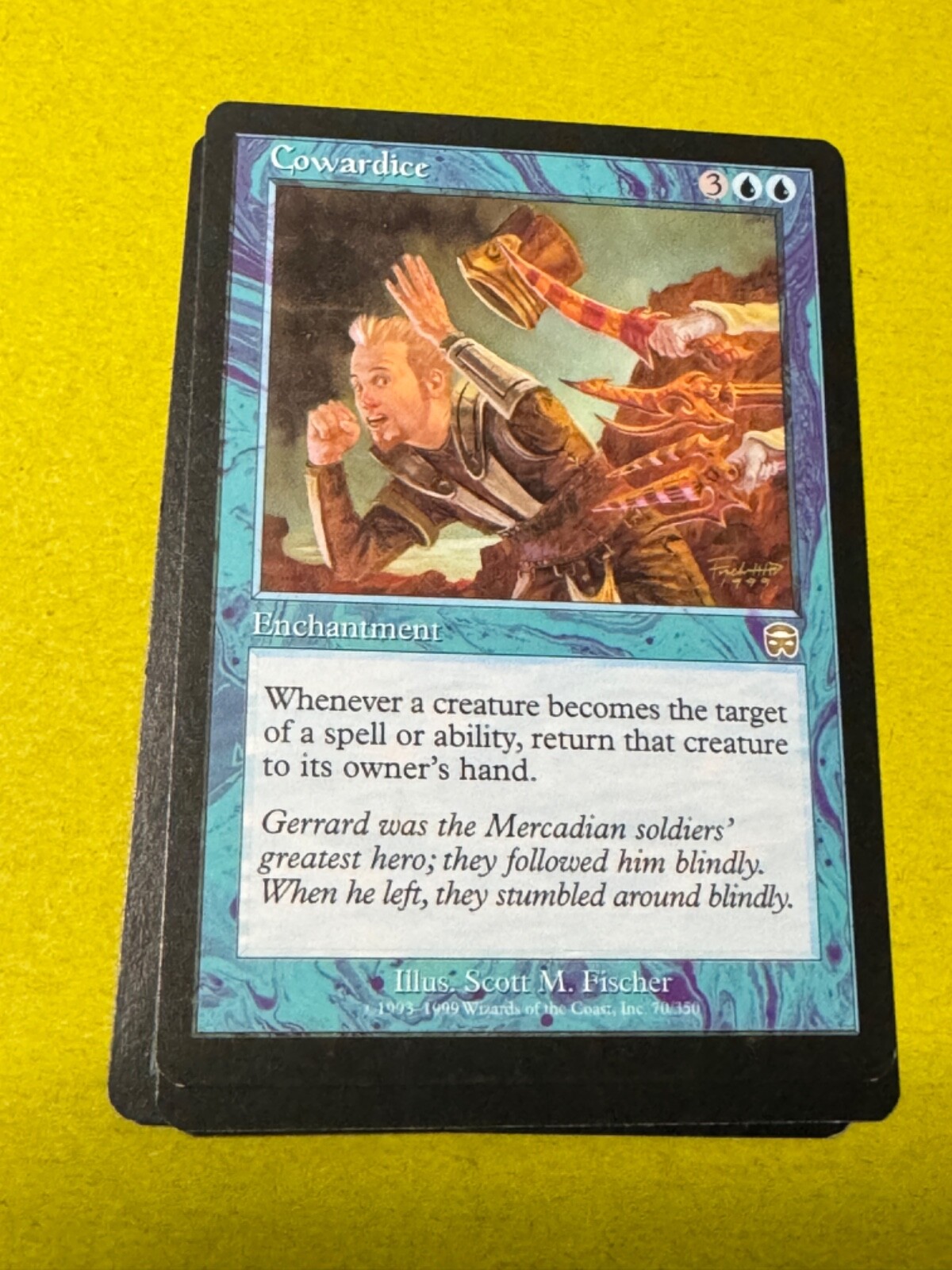 Cowardice Mercadian Masques NM Blue Rare MAGIC THE GATHERING MTG CARD