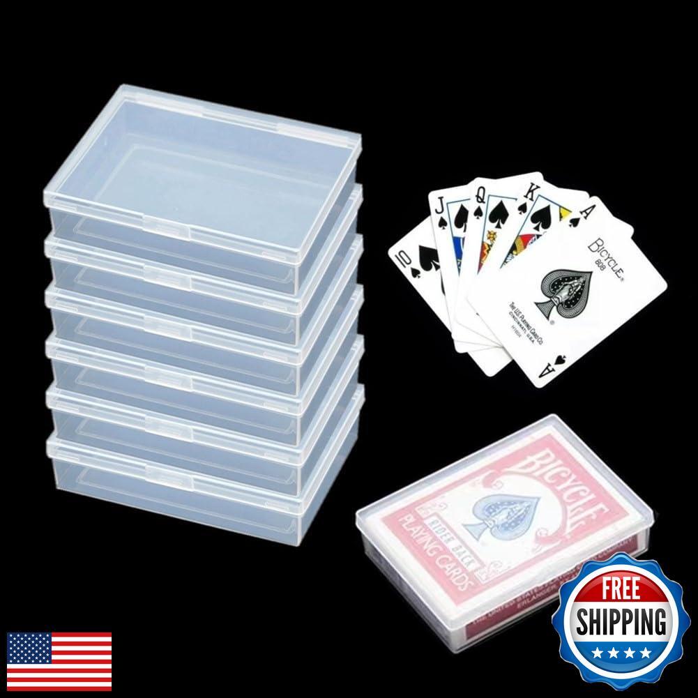 DKAOVH 6 Pcs Playing Card Case, Clear Card Deck Box,Collectible Trading Card 