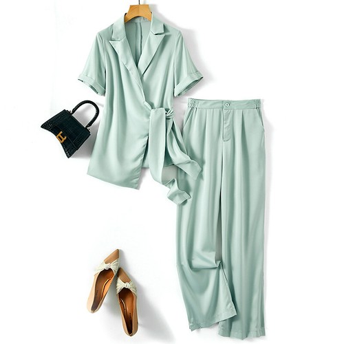 Short Sleeve Belted Blazer Coat 