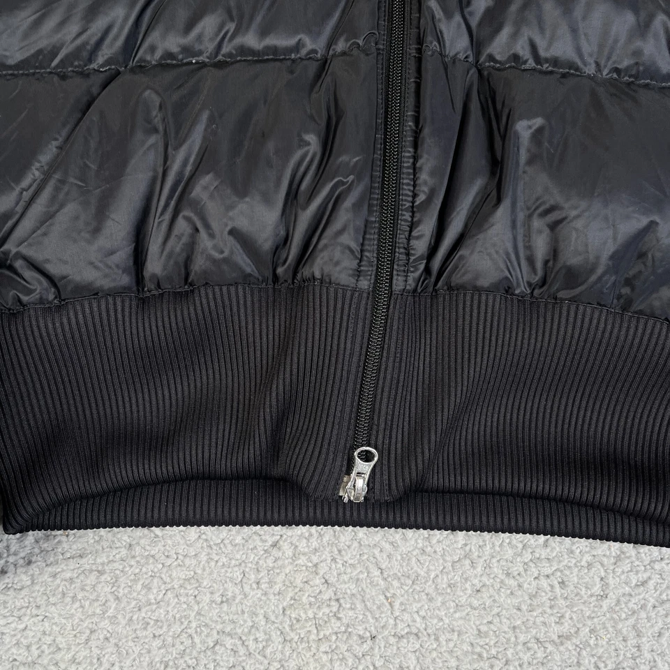 Nike Puffer Jacket Youth S 4-6 Black Hood Coat Grey Duck Down Full Zip Swoosh - Image 4 of 4