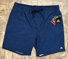ZeroXposur Mens Swim Trunks Shorts Size X-Large Blue Black Pockets Lined UPF 50 