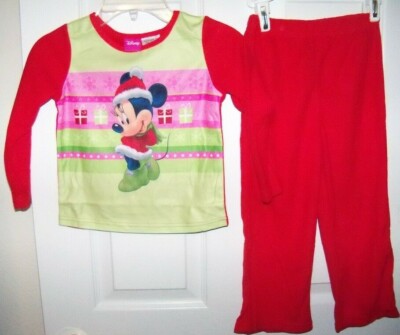 Minnie Mouse Disney 2 Piece Set Red Pajama PJ  Flannel Girls Size 4T NWT