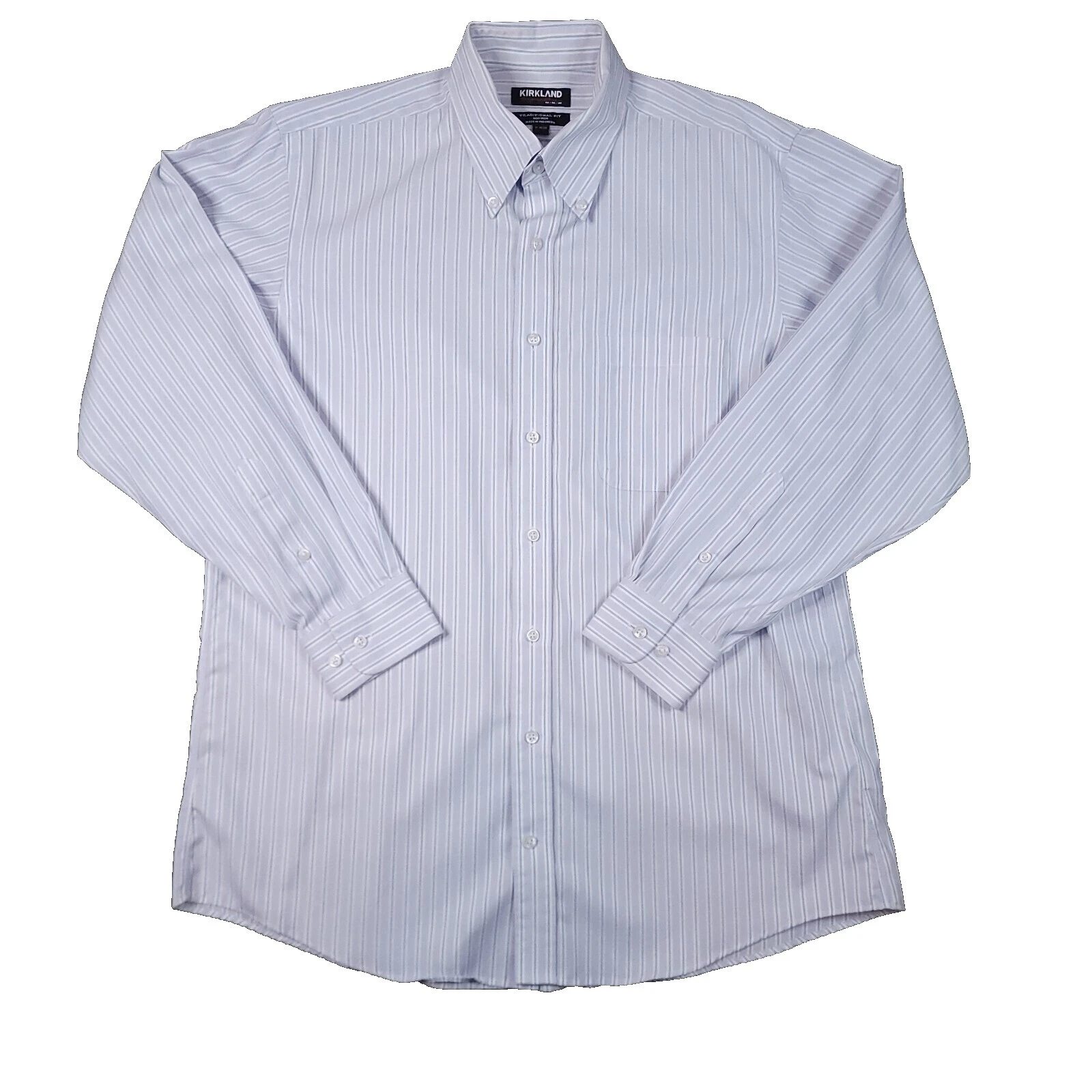 Regular Size Striped 100% Wool Dress Shirts for Men