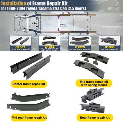 Center/Mid/Mid Rear/Rear Frame Kit for Toyota Tacoma 1996-2004 Ext
