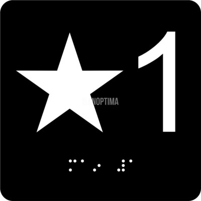 SignOptima  ADA Main Level 1 , Elevator Sign with Braille , 4''x4''