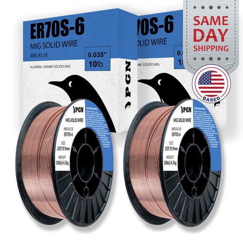 (2 x 10-Lb Spools) Er70S-6 .035" (0.9 mm) Mild Steel Mig Welding Wire