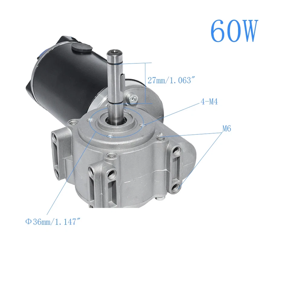 24V DC Worm Gear Motor Door Motor +Encoder 220rpm/250rpm Brushed Motor 60w/100w - Image 2 of 4