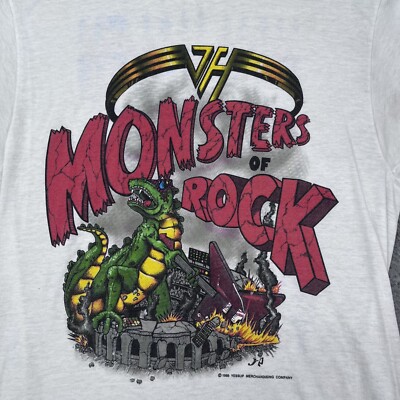 VTG 1988 Monsters of Rock Van Halen Tour T-Shirt Mens Large (Fit