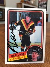 1984-85 O-PEE-CHEE OPC #321 RICK LANZ SIGNED AUTOGRAPHED CARD B