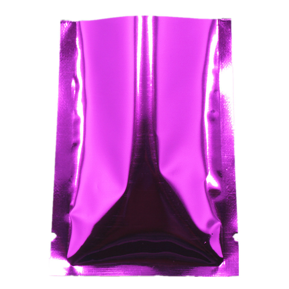 Flat Vacuum Open Top Purple Aluminum Heat Seal Bag Pack Storage Mylar Foil Pouch