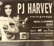 Large PJ HARVEY original Promo concert poster Barcelona, Spain 24November 1998