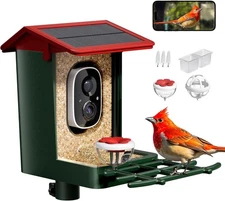 Smart Bird Feeder with Camera Solar Powered, 2K HD Video, AI Bird Species