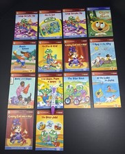Lot Of 14 LeapFrog Early Reading Leap Reader books With Working Pen, No Charger.
