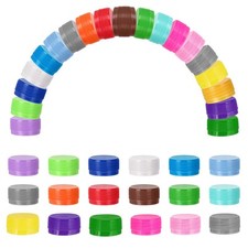 100pcs Plastic Bottle Caps, 1.2" Water Bottle Screw Lid Top, Mixed Color