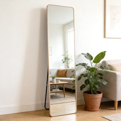 59'' Full-length Mirror Floor Mirror Large Wall Bedroom Mirror Stand Alloy Frame
