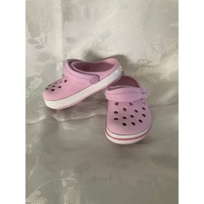 Crocs Pink Classic C6 Kids Clog Sandals Missing Fuchsia Band Sole One Shoe