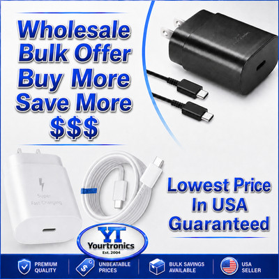 25w Type USB-C Fast Wall Charger+6FT Cable For Samsung Galaxy S25 S24 S23 lot