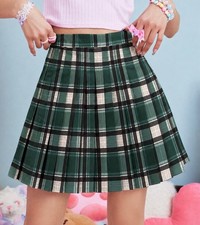 Women's Summer High Waist Mini Skirt A-Line Pleated Skirt Basic Size M