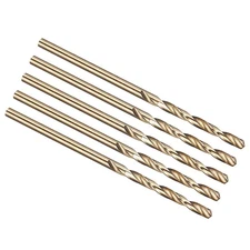 2mm Drill Bit M42 8% Cobalt HSS 135° Gold for Hard Metal - 5 Pack