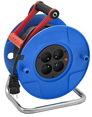 Avvolgicavo Elettrico Brennenstuhl 1200011 - Tamburo Da 50m, 4 Prese, Interruttore Termico, Made In France