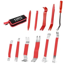 11pcs Trim Removal Tool Kit, Metal & Nylon Pry Tool Set For Car Door Panel, Dash