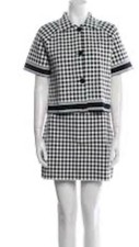 Dior Gingham Blazer / Jacket Cropped Black /White Check Viscose SZ 38 US 6