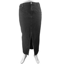 Asos Womens Black High Waisted Front Slit Str...
