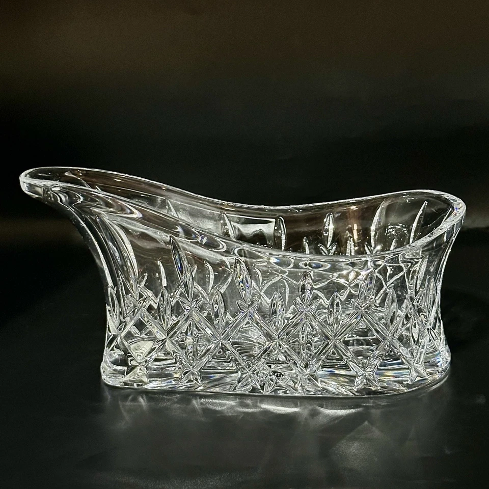 "Carrito de botellas de cristal Gorham Cut hecho en República Checa 11,5"" x 6"" x 4""" Foto 3 de 4