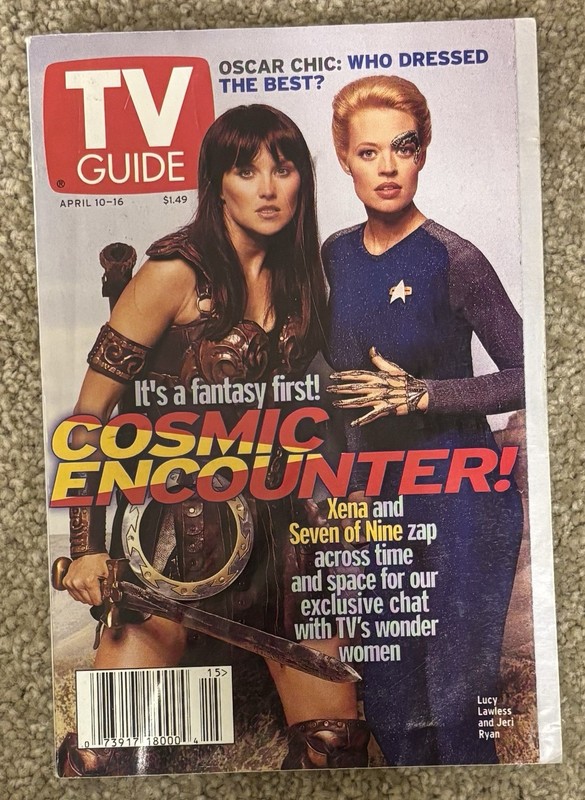 COSMIC ENCOUNTER!    TV Guide  WONDER WOMEN  April  1999   #2402  XENA  - 7 OF 9
