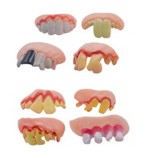 Reusable Halloween Denture Set Zombie Teeth Party Prop Durable Trick Toy