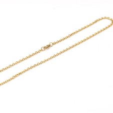 Stainless Steel Gold Plated Flat Cable Necklace with Lobster Clasp 18" 3mm SSC38