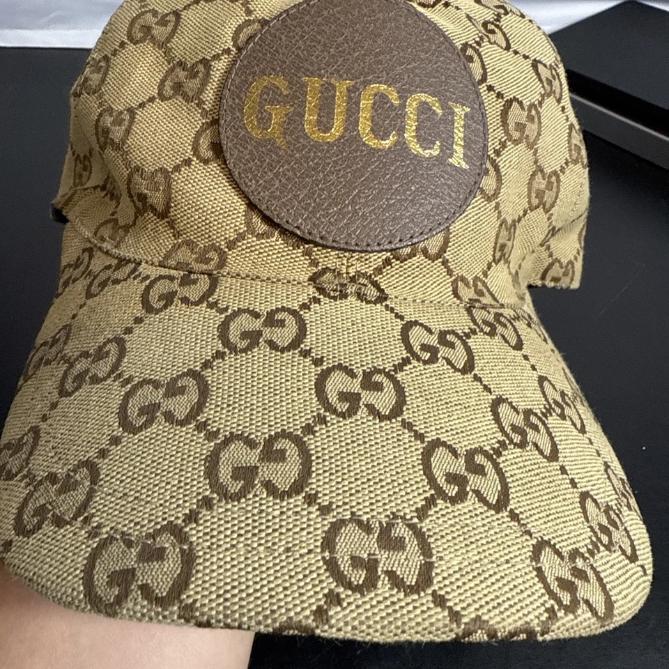 Size L /59cm Gucci Baseball Cap Beige GG Pattern Canvas Unisex Cotton Real nobox - Image 2 of 4