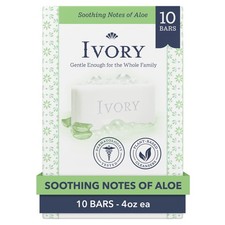 Ivory Bar Soap, Aloe Scent, 4.0 oz, 10 Count