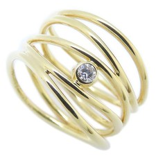 TIFFANY&Co. Wave ring 18K Yellow Gold Diamond Elsa Peretti Size 5 /293991