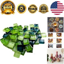 Assorted 100 Green Mosaic Tiles - Perfect for DIY Home Decoration Crafts