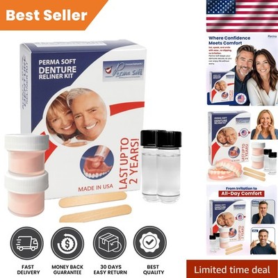 Perma Soft Denture Reliner Kit - Secure Fit for Comfortable, Durable Relief