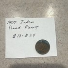 Indian Head Penny 1907 Brown Small Cent Circulated Uncertified US Coin — photo 2