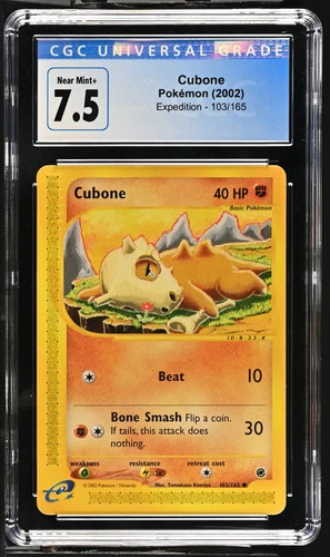 2002 Pokemon Expedition Cubone CGC 7.5 #103/165