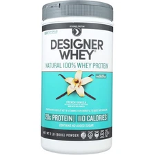 Designer Protein Natural Whey Protein Powder French Vanilla 2 Lbs