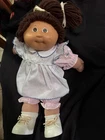1985 Cabbage Patch Kids 16” Girl Doll Brown Hair, Brown Eyes, Outfit, Shoes