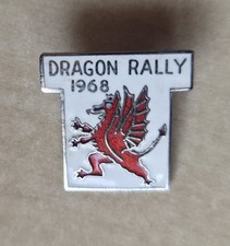 Vintage enamel Dragon 1968 Rally Rally North Wales Motorcycle brooch pin badge