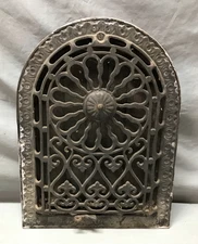Antique VTG Cast Iron Flower Hearts Arch Top Heat Grate 8x12 Register 1547-25B
