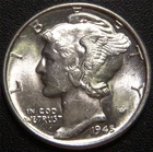 1945 Mercury Dime - Nice Uncirculated Coin
