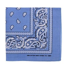 22 Inch Cotton Paisley Bandana Periwinkle