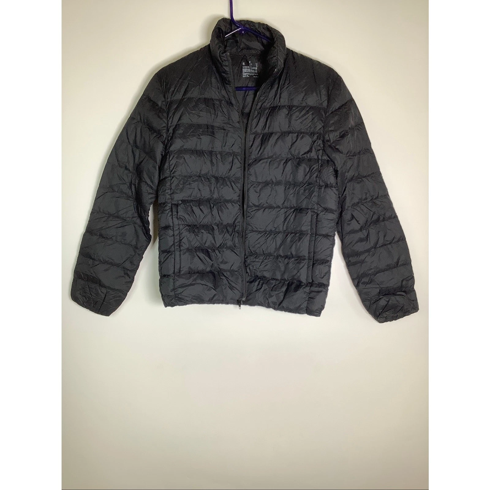 Muji Men's S Black Recycled Nylon Lightweight Down Puffer Jacket HR11-14 image 2